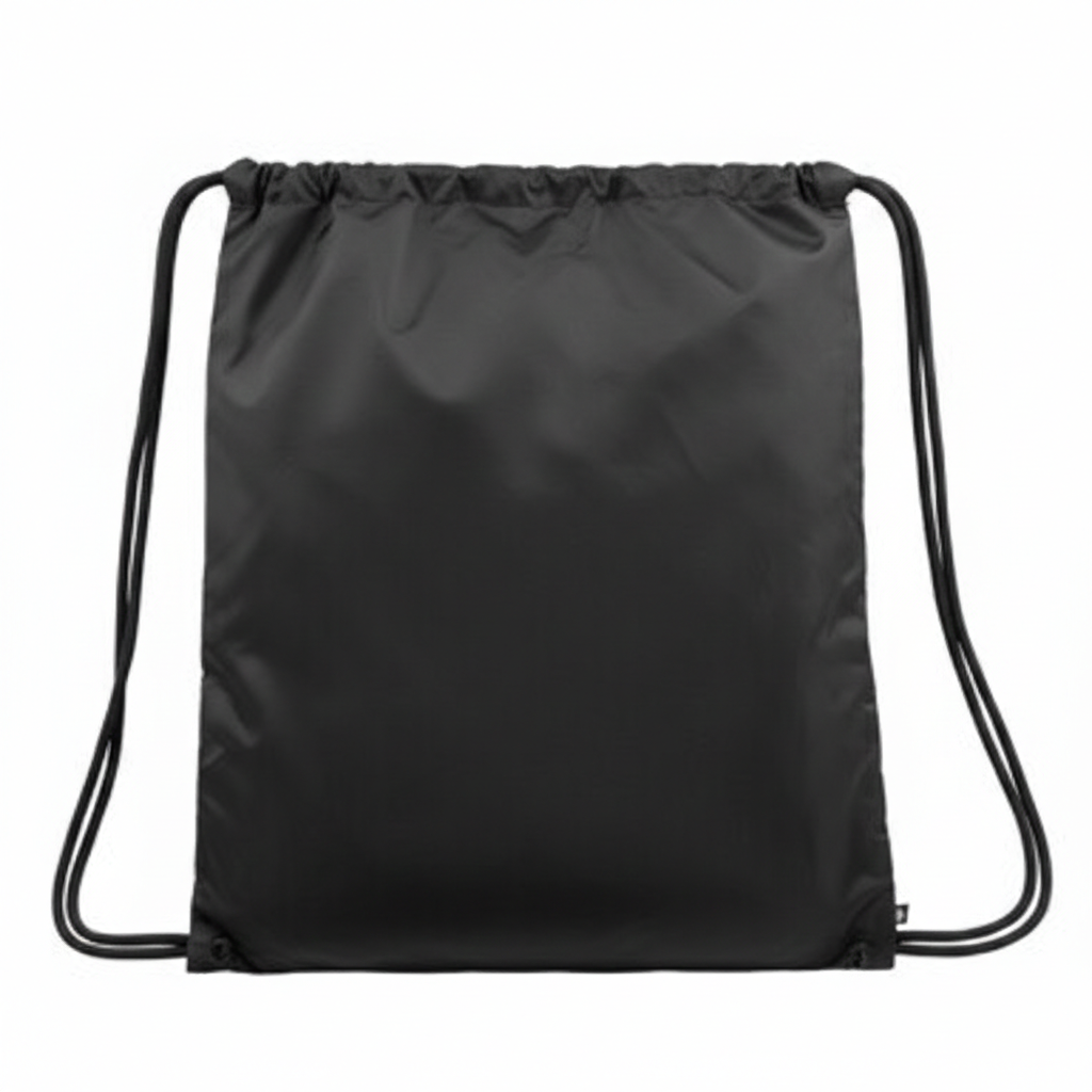 Minimalist Matte Black Drawstring Cinch Bag